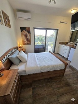 חדר אירוח1-כולל מטבחון מאובזר+ מקלחת ושירותים+ טלווזיה כבלים+ יציאה לחצר